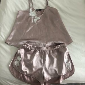 For Love and Lemons Silk Pajama Set